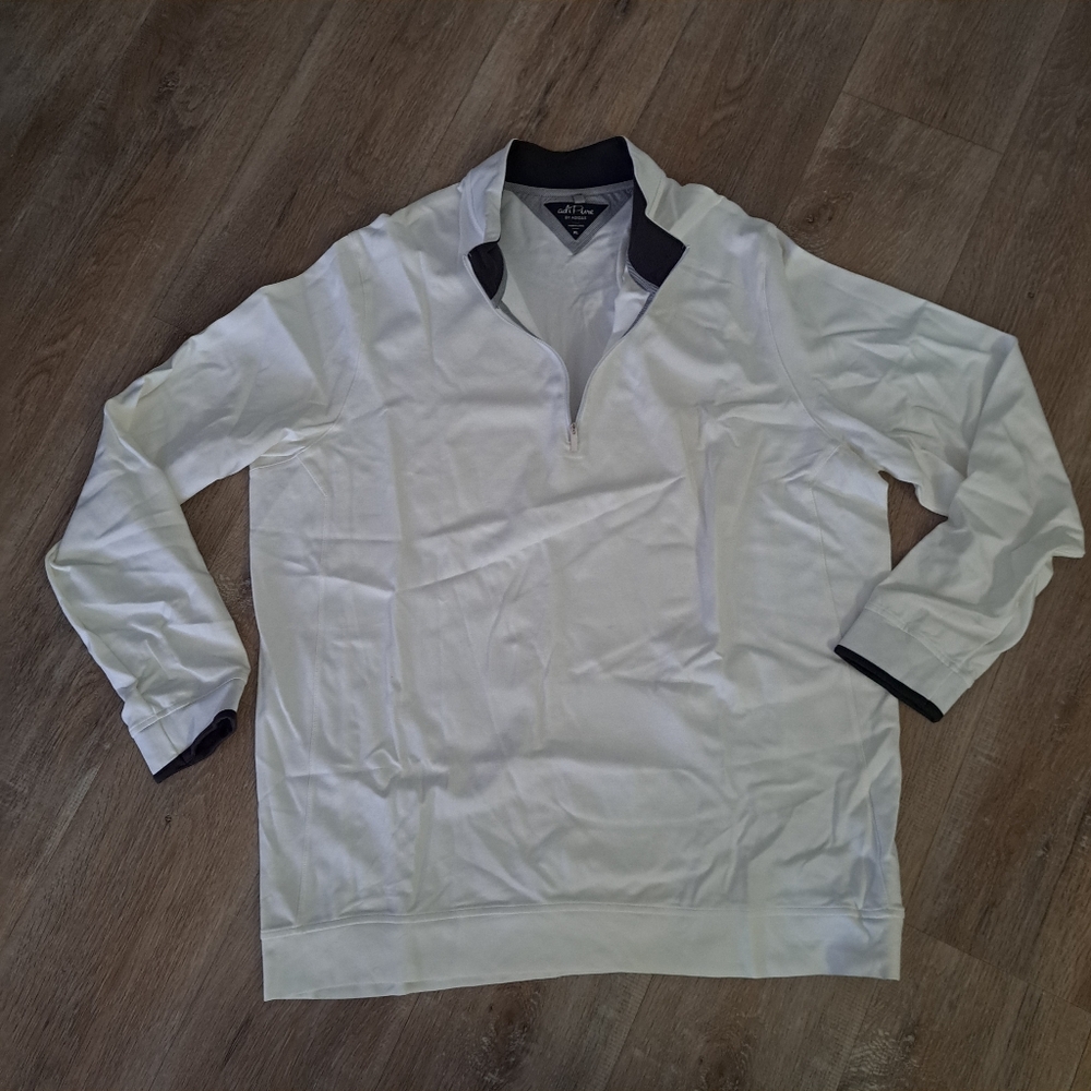 Adidas Adipure White Long Sleeve Pullover 1/4 Front Zipper Men's Size XL